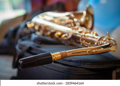 Alto Saxophone On A Black Case