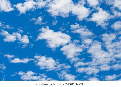 Altocumulus cloud has sproutings in the form of small towers or battlements,  Altocumulus Castellanus with a common base elements base appearing to be arranged in lines in an Australian spring sky.