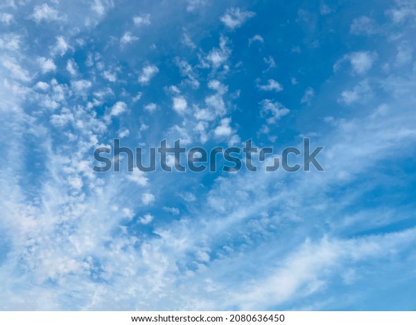Altocumulus
clouds are water droplets like starbursts in the sky and appear as
fluffy, grayish streaks that often appear between lower stratus and
higher cirrus clouds in Thailand.no
focus