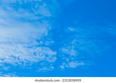 Altocumulus sky air weather blue background high cloudy atmosphere. - Shutterstock ID 2312058909