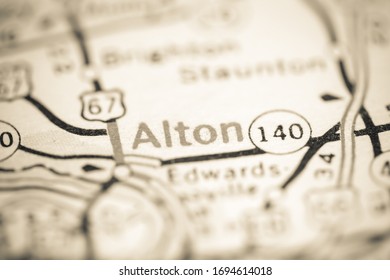 Alton. Illinois. USA On A Geography Map.