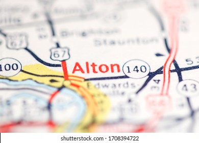 Alton. Illinois. USA On A Geography Map.