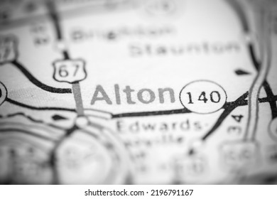 Alton. Illinois. USA On A Geography Map.