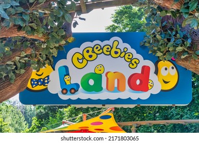 ALTON, UNITED KINGDOM - JUNE 17th 2022: Cbeebies Land Entrance Sign At Alton Towers Theme Park