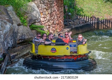 ALTON, UNITED KINGDOM - JUNE 17th 2022: Congo River Rapids Ride At Alton Towers Theme Park