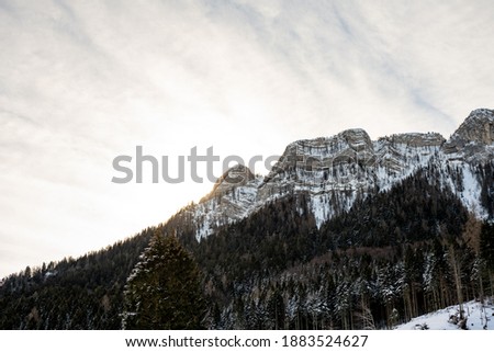 Altopiano di Asiago mountains during winter season