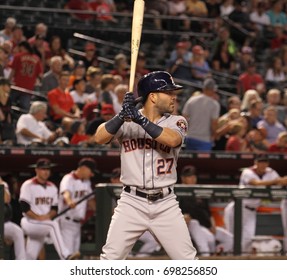 José Altuve 2nd baseman for the Houston Astros at Chase Field in in Phoenix AZ USA August 14,2017.