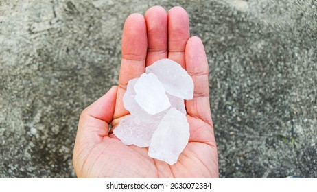 Alum Cubes On Palm Concept For Reducing Bad Body Odour