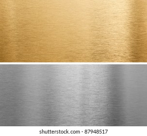 Aluminium And Brass Metal Plates Background