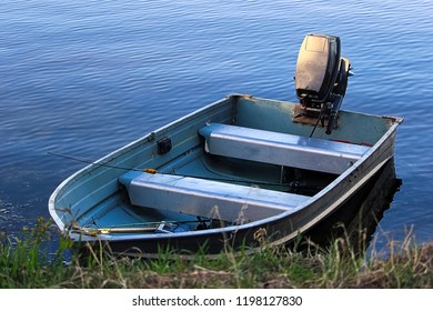 An Aluminium Fishing Boat At The Shore