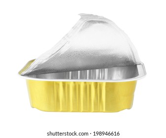 Aluminium Foil Food Package Isolated On White Background