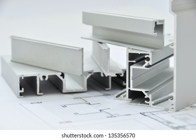 Aluminium profile with Architectural drawing