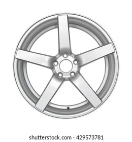 Aluminum alloy silver car rim on a white background - Shutterstock ID 429573781