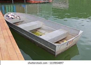 Aluminum Boat On The Water.