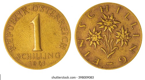 Edelweiss flower Austria 1964-1 Schilling Aluminum-Bronze Pre-Euro Coin 