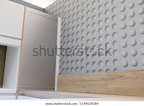 Aluminum Cabinet Roll Door Interior Design Stock Photo Edit