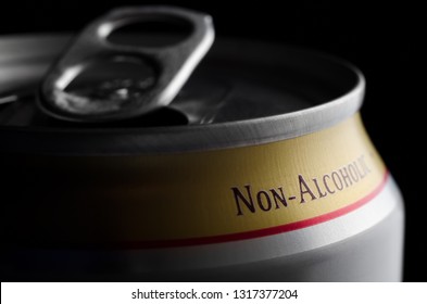 Aluminum can of non-alcoholic beer. - Shutterstock ID 1317377204