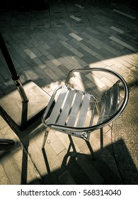 Aluminum Chair With Brick Floor In Garden