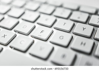 Aluminum Computer Keyboard Keys, Shallow Depth Of Field