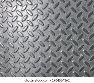 Aluminum Diamond Tread Plate As A Background. 