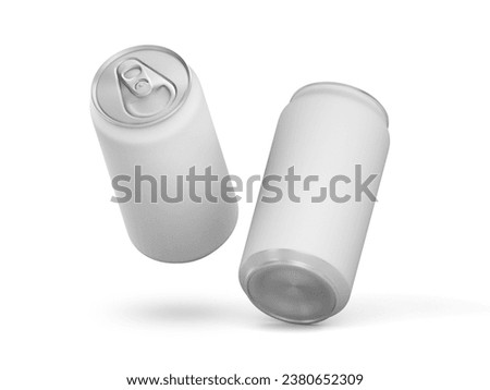 Aluminum drink can mockup isolated on white background