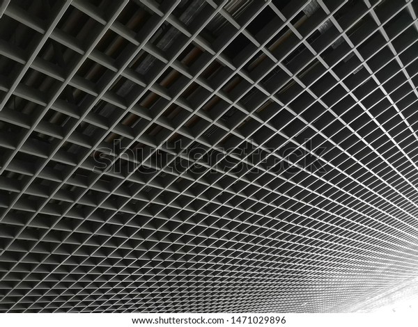 Aluminum Drop Ceiling Grid Structure Tilt Stock Photo Edit