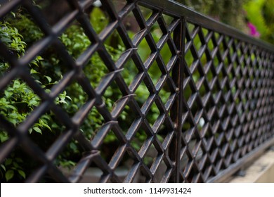 Aluminum Fence in private zone, stock photo
