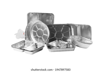 Aluminum Foil Food Packaging Isolated On White Background