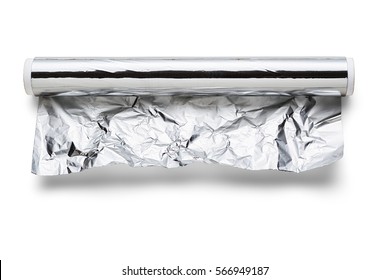 Aluminum Foil On White Background With Clipping Path