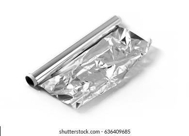 Aluminum Foil Roll Isolated On White Background