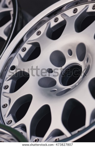 Aluminum metal wheel\
rim texture. Car\
alloy.