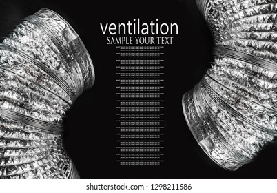 Aluminum Perforated Foil Pipe For Ventilation, Repair And Construction. Text Delete