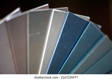 Aluminum Profile Section With Color Samples. Powder Coating Services