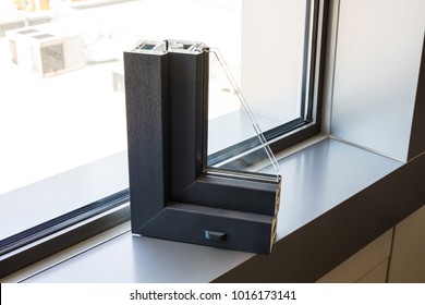 Aluminum profile for windows and doors manufacturing. PVC window or door profile.