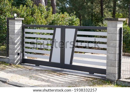 Aluminum sliding modern design grey white portal of suburb garden door slide house