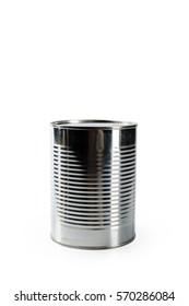 Aluminum Tin Can On A White Background