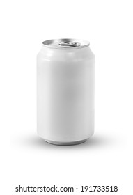 Aluminum White Soda Can. Isolated On White Background