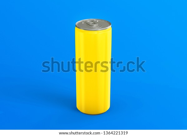 Download Aluminum Yellow Can Mockup On Blue Stock Photo Edit Now 1364221319 PSD Mockup Templates