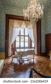 Alupka, Crimea - March 19, 2021: Blue Drawing Room In Vorontsov Palace