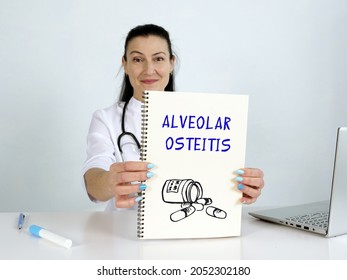  ALVEOLAR OSTEITIS Dry Socket Text In List. Neurologist Looking For Something At Laptop.
