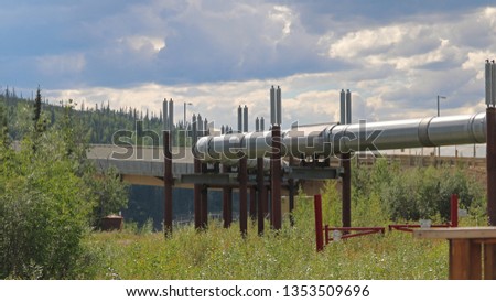 Alyeska Trans Alaska Pipeline at the Yukon River Bridge along the Dalton Highway