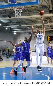 Alysha Clark Of Lyon And Ariel Atkins Of Gorzow During FIBA EuroCup Women 2019 Basketball Match Between Lyon ASVEL Feminin And Investinthewest Enea Gorzow 1/24/2019 Gymnase Mado Bonnet Lyon France