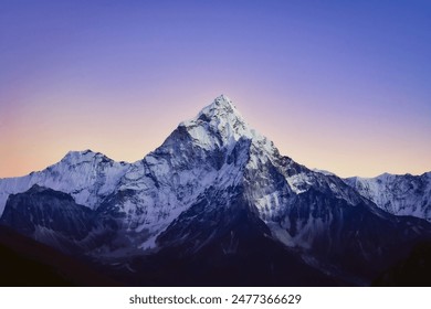 Ama Dablam - mountain in the eastern Himalayan range of Koshi Province, Nepal. Main peak. - Powered by Shutterstock