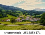 Amaiur (Maya). Typical landscapes of the Baztán Valley. Amaiur is a Pyrenean town with an incredible natural environment, surrounded by green meadows at the end of summer and gentle hills.