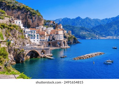 Amalfi Coast, Italy. View of Atrani town and the Amalfi Coast. - Powered by Shutterstock