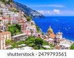 Amalfi Coast, Italy. View of Positano town and the seaside.