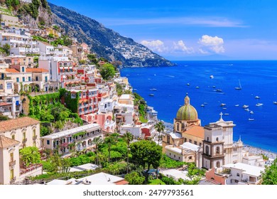 Amalfi Coast, Italy. View of Positano town and the seaside. - Powered by Shutterstock