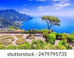 Amalfi Coast, Italy. View of the Amalfi Coast from Ravello village.