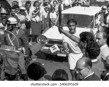 Amalfi, Italy, 1960 - The Torch-bearers Pass The Torch Of The Rome Olympics.