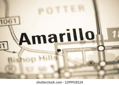 Amarillo. Texas. USA On A Map